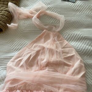 Elegant Pink Backless Dress